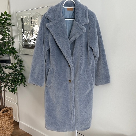 Crescent Jackets & Blazers - Crescent Women's Blue Teddy Coat